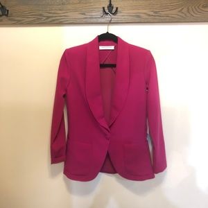 Amanda Uprichard Shawl Collar Blazer in Fuchsia